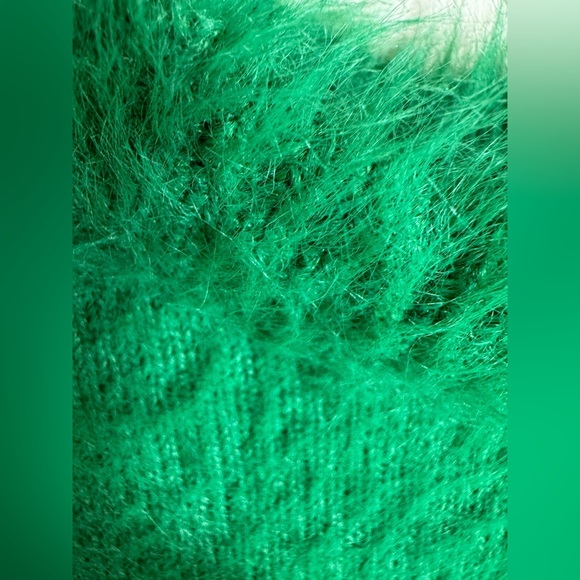 free people green fuzzy sweater size extra small, is oversized - Picture 5 of 11